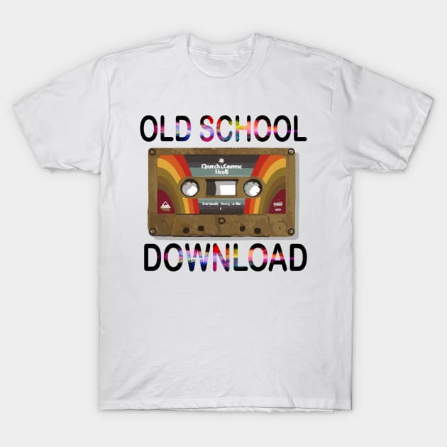 Original Old School Music Download Retro Tape Cassette T-Shirt by artist369